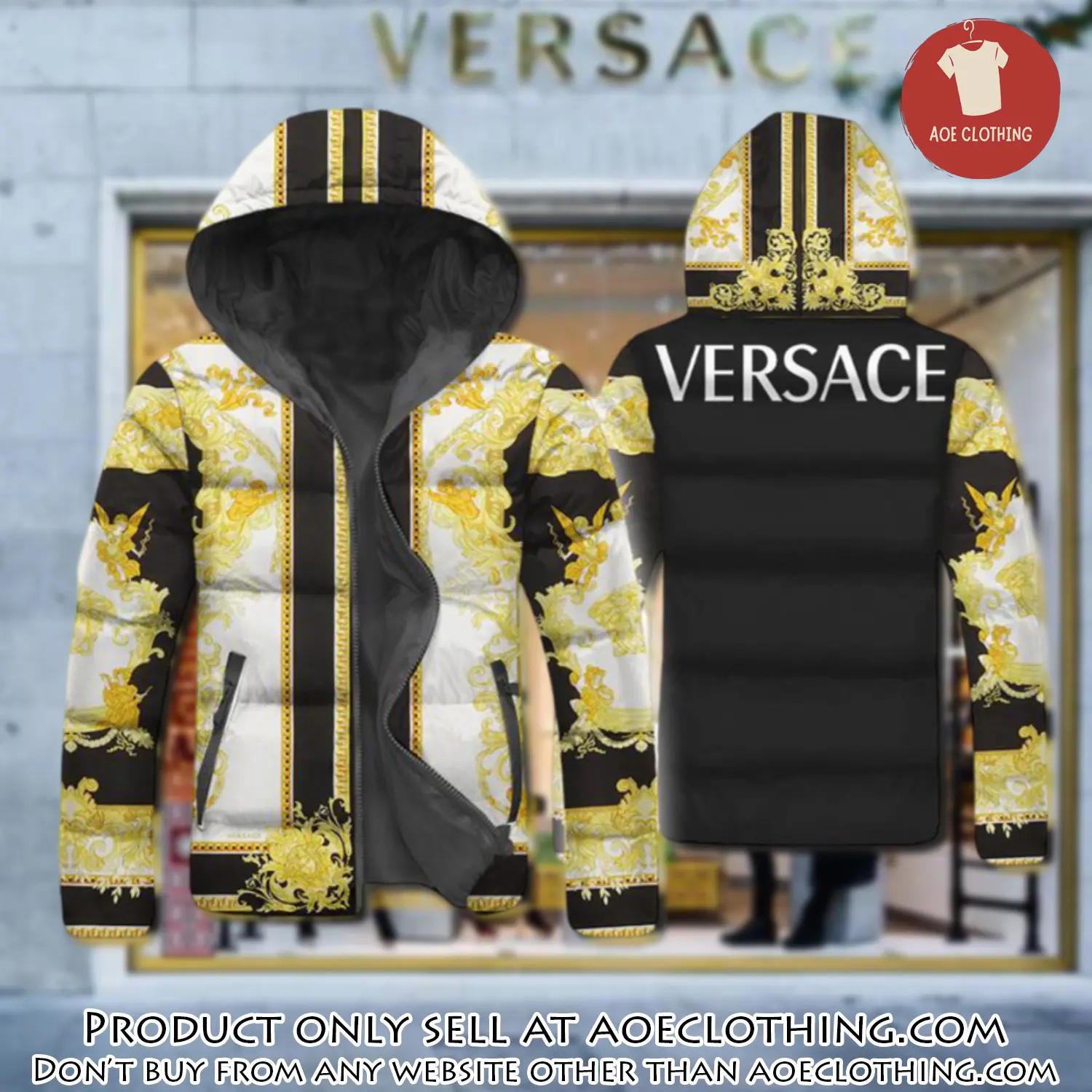 Versace downfilled coat ultralight down jacket outdoor jacket warm outwear dfj1023 aoe2153069